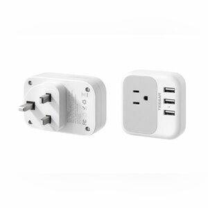 White (Type G) US to UK Power Travel Adapter